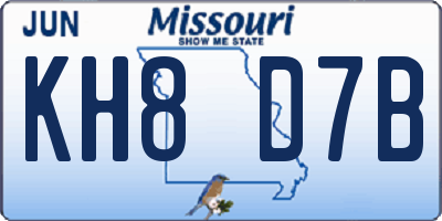 MO license plate KH8D7B