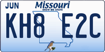 MO license plate KH8E2C