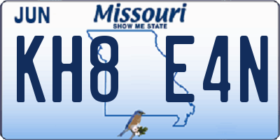 MO license plate KH8E4N