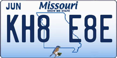 MO license plate KH8E8E