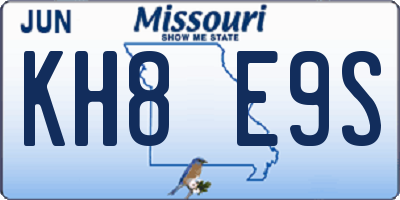 MO license plate KH8E9S