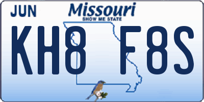 MO license plate KH8F8S