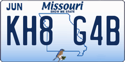 MO license plate KH8G4B
