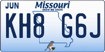 MO license plate KH8G6J