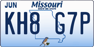 MO license plate KH8G7P