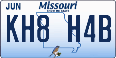 MO license plate KH8H4B
