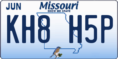 MO license plate KH8H5P