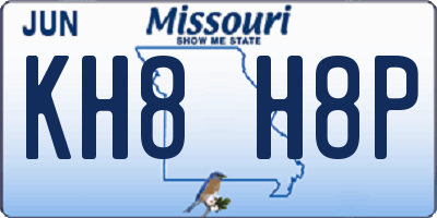 MO license plate KH8H8P