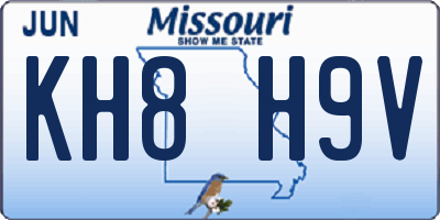 MO license plate KH8H9V
