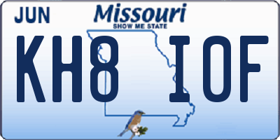 MO license plate KH8I0F