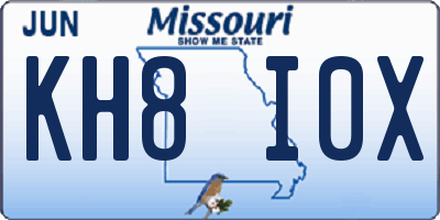 MO license plate KH8I0X