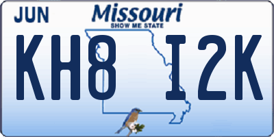 MO license plate KH8I2K