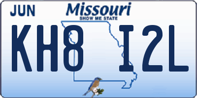 MO license plate KH8I2L