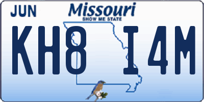 MO license plate KH8I4M