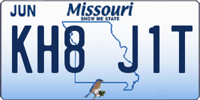MO license plate KH8J1T