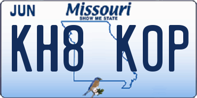 MO license plate KH8K0P