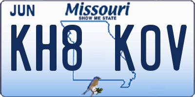 MO license plate KH8K0V