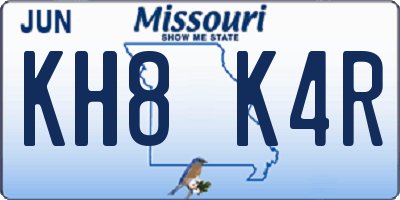 MO license plate KH8K4R