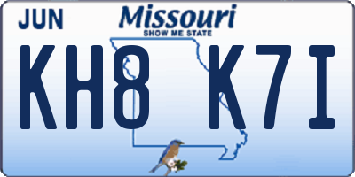 MO license plate KH8K7I