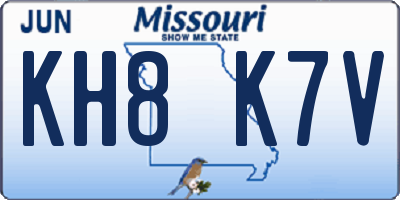 MO license plate KH8K7V