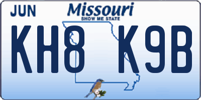 MO license plate KH8K9B