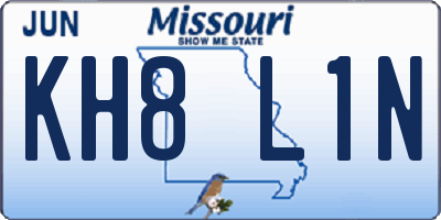 MO license plate KH8L1N