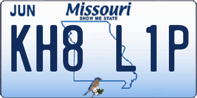 MO license plate KH8L1P