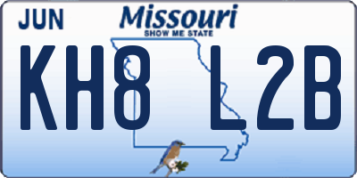 MO license plate KH8L2B