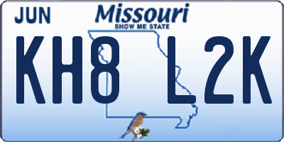 MO license plate KH8L2K
