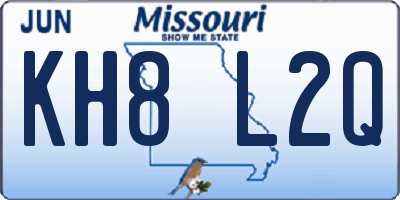 MO license plate KH8L2Q