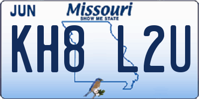MO license plate KH8L2U