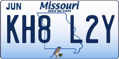 MO license plate KH8L2Y