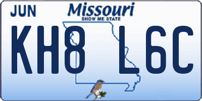 MO license plate KH8L6C