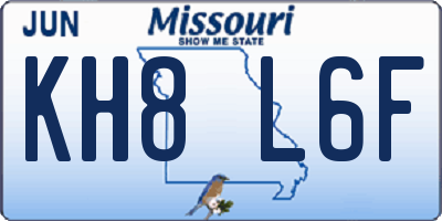 MO license plate KH8L6F