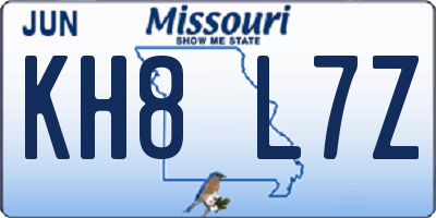 MO license plate KH8L7Z