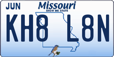 MO license plate KH8L8N