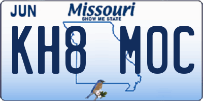 MO license plate KH8M0C