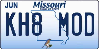 MO license plate KH8M0D