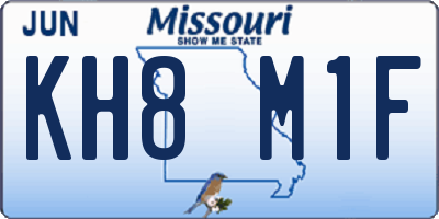 MO license plate KH8M1F