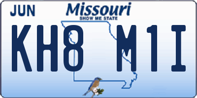MO license plate KH8M1I
