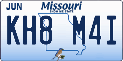 MO license plate KH8M4I