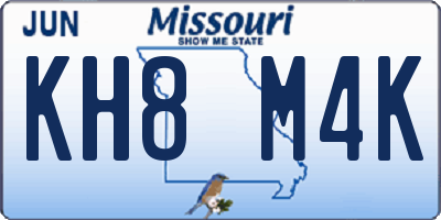 MO license plate KH8M4K