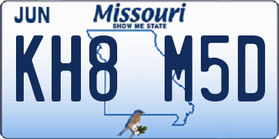 MO license plate KH8M5D
