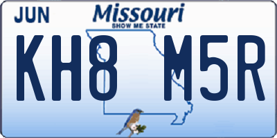 MO license plate KH8M5R