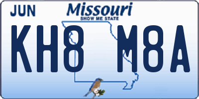 MO license plate KH8M8A