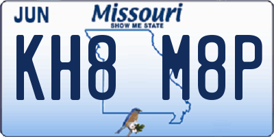 MO license plate KH8M8P