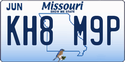 MO license plate KH8M9P