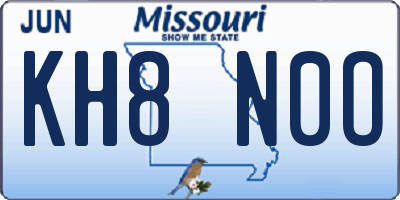 MO license plate KH8N0O