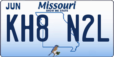 MO license plate KH8N2L