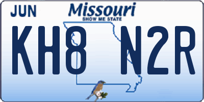 MO license plate KH8N2R